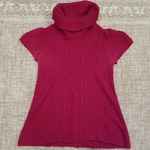 Burgundy BCBG short sleeve turtleneck sweater